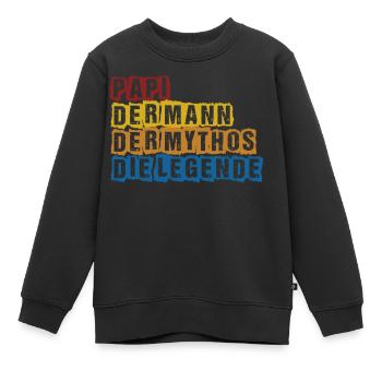 Papi die Legende - Kinder Premium Organic Sweatshirt - Schwarz - Vorne - AI Model Kid Female (0cm)