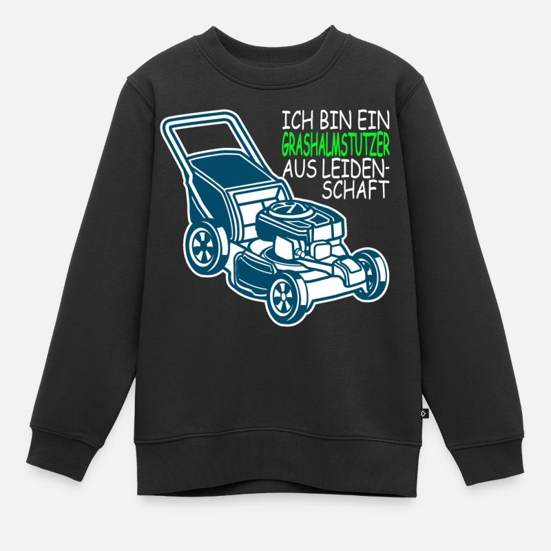 Ich bin ein Grashalmstutzer aus Leidenschaft - Kinder Premium Organic Sweatshirt - Schwarz