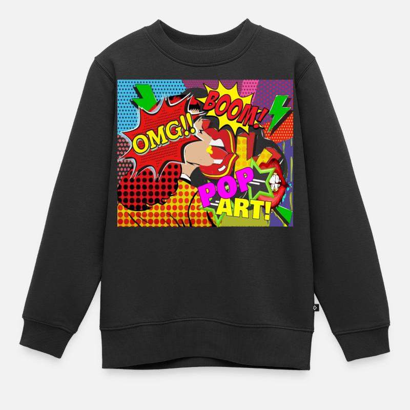 Pop Art - Kinder Premium Organic Sweatshirt - Schwarz