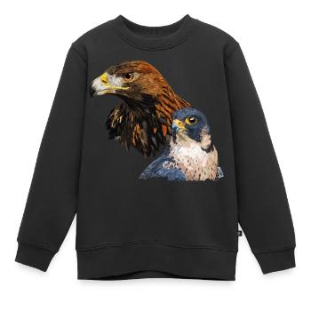 faucon pèlerin - Sweat Premium enfant bio - noir - Devant - AI Model Kid Female (0cm)