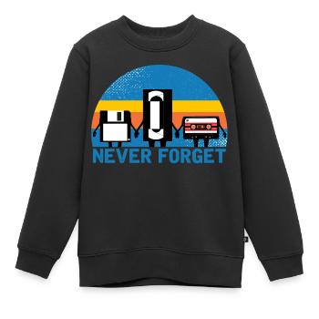 Nie vergessen - Kinder Premium Organic Sweatshirt - Schwarz - Vorne - AI Model Kid Female (0cm)