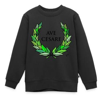 HABEN CAESAR - Kinder Premium Organic Sweatshirt - Schwarz - Vorne - AI Model Kid Female (0cm)