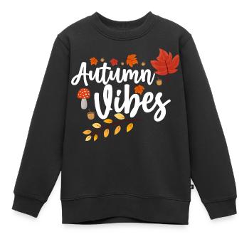Herbst Vibes - Kinder Premium Organic Sweatshirt - Schwarz - Vorne - AI Model Kid Female (0cm)