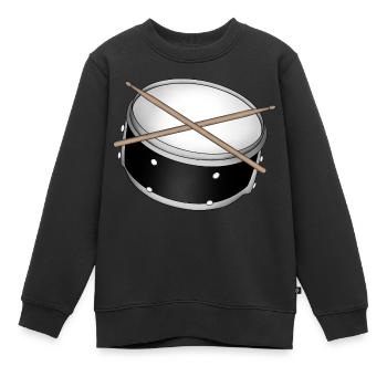 tambour - Sweat Premium enfant bio - noir - Devant - AI Model Kid Female (0cm)