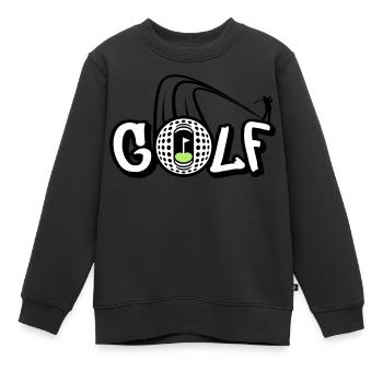 Golf Style - Sweat Premium enfant bio - noir - Devant - AI Model Kid Female (0cm)