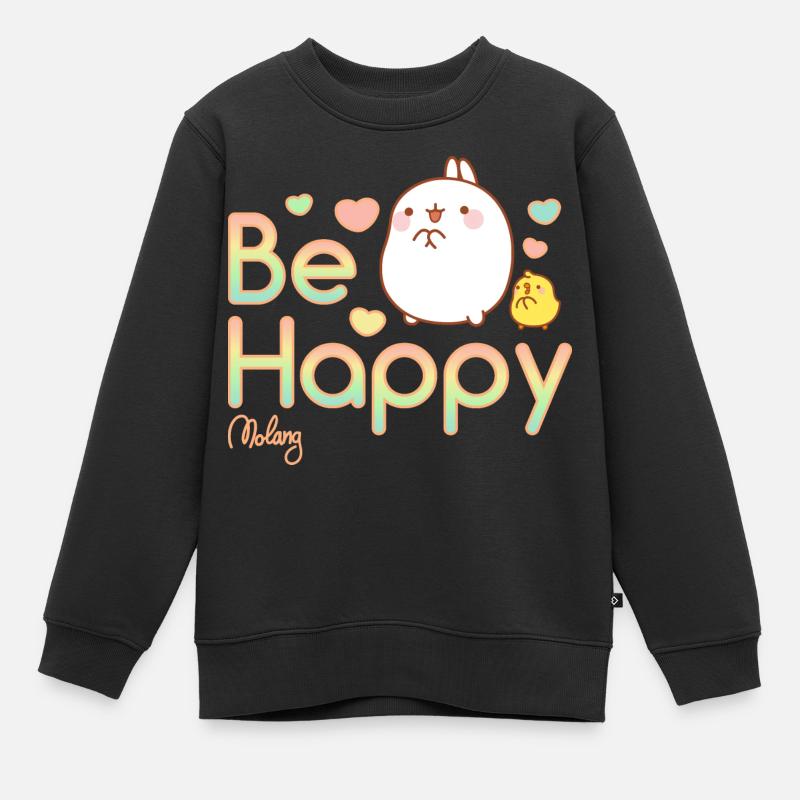 Molang Piu Piu Be Happy - Kinder Premium Organic Sweatshirt - Schwarz