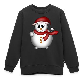 Schneemann - Kinder Premium Organic Sweatshirt - Schwarz - Vorne - AI Model Kid Female (0cm)