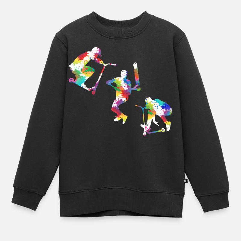 Stunt scooter design - Kids Premium Organic Sweatshirt - black