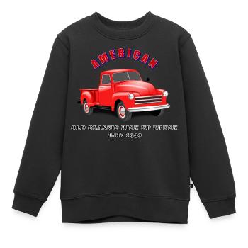 VIEUX CAMION PICK UP CLASSIQUE - Sweat Premium enfant bio - noir - Devant - AI Model Kid Female (0cm)