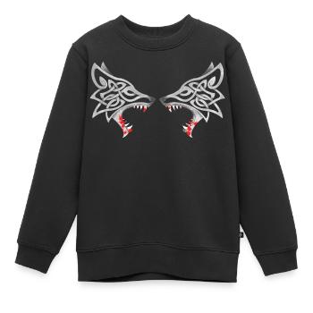 Blutiger Duo-Wolf - Kinder Premium Organic Sweatshirt - Schwarz - Vorne - AI Model Kid Female (0cm)