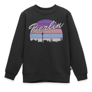 Berlin Bear Berlin Vintage Sun Skyline Retro - Kids Premium Organic Sweatshirt - black - Front - AI Model Kid Female (0cm)