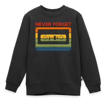 Never forget Kassette Tape Vintage Retro 90er 80er - Kinder Premium Organic Sweatshirt - Schwarz - Vorne - AI Model Kid Female (0cm)