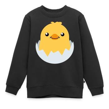 Piep Küken Ostern Ente Huhn Hühnchen Ei Osterei - Kinder Premium Organic Sweatshirt - Schwarz - Vorne - AI Model Kid Female (0cm)