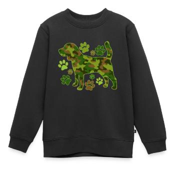Beagle Jagdhund Tarnung - Kinder Premium Organic Sweatshirt - Schwarz - Vorne - AI Model Kid Female (0cm)
