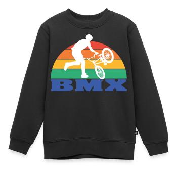 BMX Rad | BMX Fahrer | BMX Rennen - Kinder Premium Organic Sweatshirt - Schwarz - Vorne - AI Model Kid Female (0cm)