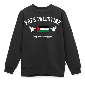 Free Palestine Freiheit Palästina Freies Palästina - Kinder Premium Organic Sweatshirt - Schwarz - Vorne - AI Model Kid Female (0cm)