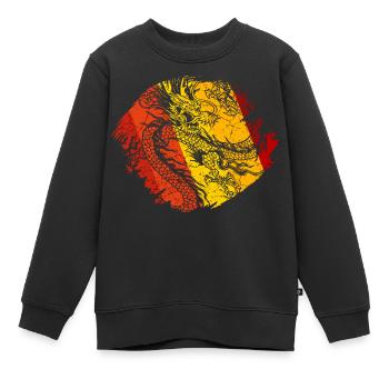 Dragon chinois - Sweat Premium enfant bio - noir - Devant - AI Model Kid Female (0cm)
