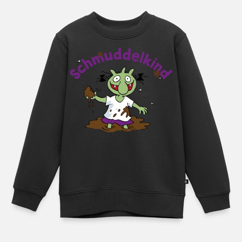 Die Olchis Classic Schmuddelkind Im Schlamm - Kinder Premium Organic Sweatshirt - Schwarz