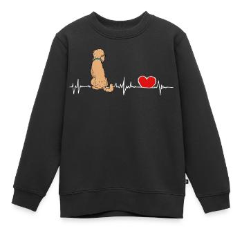 Doodle EKG - heartbeat Doodle - Kinder Premium Organic Sweatshirt - Schwarz - Vorne - AI Model Kid Female (0cm)