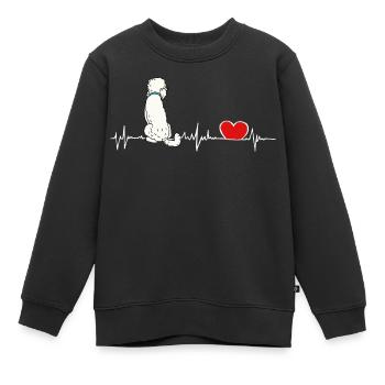 Pudel EKG - heartbeat Doodle - Kinder Premium Organic Sweatshirt - Schwarz - Vorne - AI Model Kid Female (0cm)