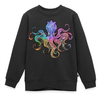 TINTENFISCH KRAKE OKTOPUS - Kinder Premium Organic Sweatshirt - Schwarz - Vorne - AI Model Kid Female (0cm)
