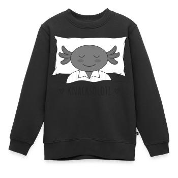 Axolotl Knacksolotl knacken pennen schlafen - Kinder Premium Organic Sweatshirt - Schwarz - Vorne - AI Model Kid Female (0cm)