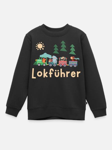 Lokführer Eisenbahn - Kinder Premium Organic Sweatshirt - Schwarz