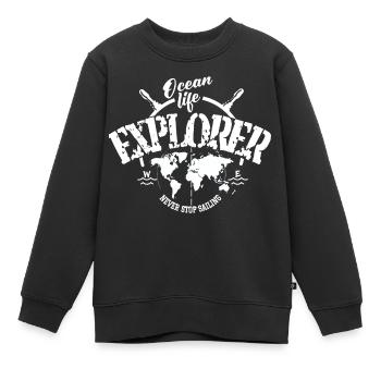Entdecker des Meereslebens - Kinder Premium Organic Sweatshirt - Schwarz - Vorne - AI Model Kid Female (0cm)