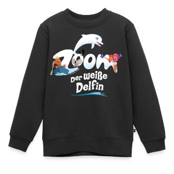 Zoom Der Weiße Delfin Logo - Kinder Premium Organic Sweatshirt - Schwarz - Vorne - AI Model Kid Female (0cm)