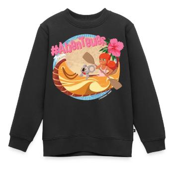 Zoom Der Weiße Delfin Abenteuer Mit Marina & Raoul - Kinder Premium Organic Sweatshirt - Schwarz - Vorne - AI Model Kid Female (0cm)