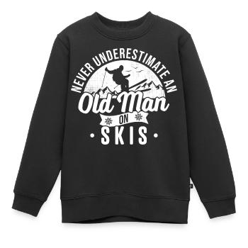 Old Man Skis Ski Vacances Au Ski Fun Skis - Sweat Premium enfant bio - noir - Devant - AI Model Kid Female (0cm)