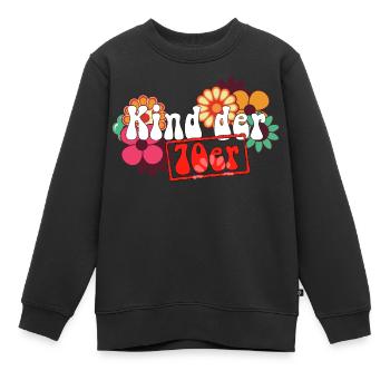 Kind der 70er Blumen Retro - Kinder Premium Organic Sweatshirt - Schwarz - Vorne - AI Model Kid Female (0cm)