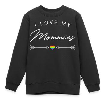 Love my mommies LGBT Baby Geburt Kind Geschenk CSD - Kinder Premium Organic Sweatshirt - Schwarz - Vorne - AI Model Kid Female (0cm)
