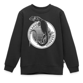 Monitor Eidechse Tattoo Stil Reptilienhalter Varanus - Kinder Premium Organic Sweatshirt - Schwarz - Vorne - AI Model Kid Female (0cm)