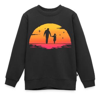 Sonnenaufgang Vater und Tochter Geschenk Vater und Tochter - Kinder Premium Organic Sweatshirt - Schwarz - Vorne - AI Model Kid Female (0cm)