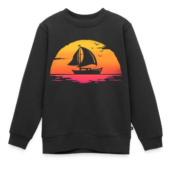 Sunrise Sail Sailing Captain T-Shirt Segelboot Boot - Kinder Premium Organic Sweatshirt - Schwarz - Vorne - AI Model Kid Female (0cm)