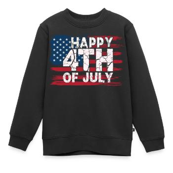 4 juillet - Jour de l’indépendance - Sweat Premium enfant bio - noir - Devant - AI Model Kid Female (0cm)