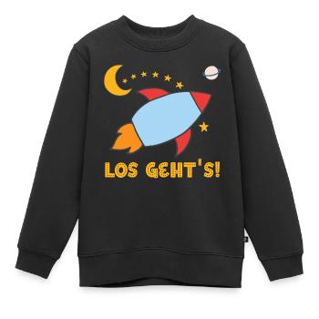 🥰 Los geht's - Kita Abschieds Geschenk für Kinder - Kinder Premium Organic Sweatshirt - Schwarz - Vorne - AI Model Kid Female (0cm)