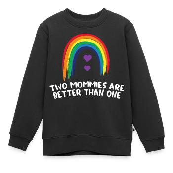 Zwei Mütter sind besser / Lesbisch, CSD, LGBT - Kinder Premium Organic Sweatshirt - Schwarz - Vorne - AI Model Kid Female (0cm)