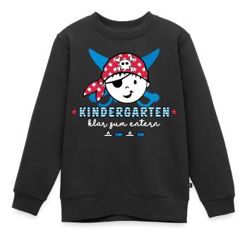 Kindergarten Anfänger Kita Kind Pirat Geschenkidee - Kinder Premium Organic Sweatshirt - Schwarz - Vorne - AI Model Kid Female (0cm)