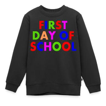 First day of school - Kids Premium Organic Sweatshirt - black - Front - AI Model Kid Female (0cm)