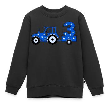Tracteur de 3ème anniversaire - Sweat Premium enfant bio - noir - Devant - AI Model Kid Female (0cm)