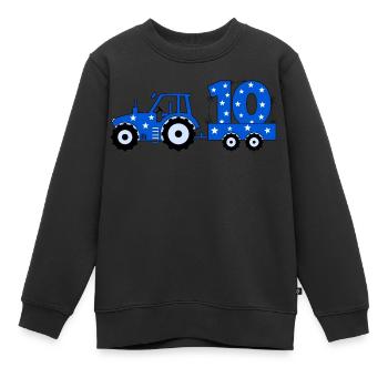 10th birthday tractor - Kids Premium Organic Sweatshirt - black - Front - AI Model Kid Female (0cm)