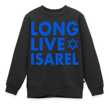 Long live israel - Sweat Premium enfant bio - noir - Devant - AI Model Kid Female (0cm)