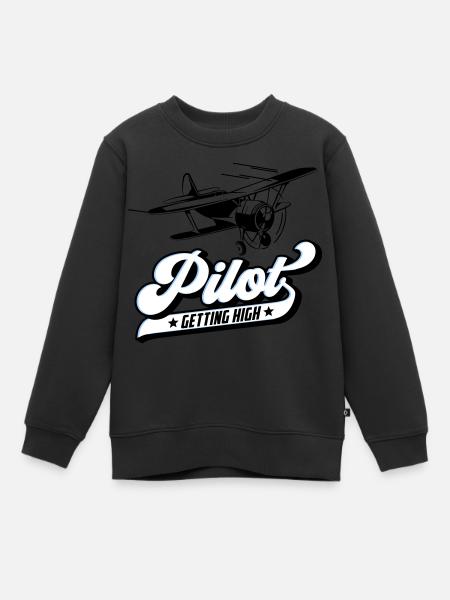 Pilote volant | Les couleurs peuvent être modifiées - Sweat Premium enfant bio - noir