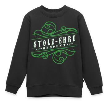 Stolz,Ehre,Respekt, - Kinder Premium Organic Sweatshirt - Schwarz - Vorne - AI Model Kid Female (0cm)