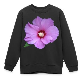 Fleur rose rose Guimauve rose - Sweat Premium enfant bio - noir - Devant - AI Model Kid Female (0cm)