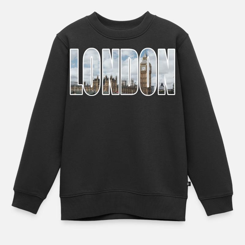 Londres - Sweat Premium enfant bio - noir