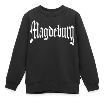 Magdeburg - Kinder Premium Organic Sweatshirt - Schwarz - Vorne - AI Model Kid Female (0cm)