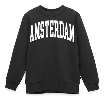 Amsterdam - Kinder Premium Organic Sweatshirt - Schwarz - Vorne - AI Model Kid Female (0cm)